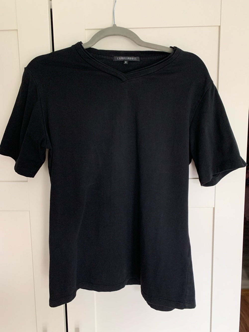 Compliments Black V-neck Short Sleeve Tee